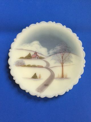 Princess House Collector Edition By Fenton Plate 1980 Church Signed Hand Painted