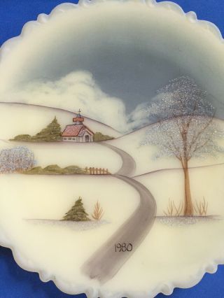Princess House Collector Edition By Fenton Plate 1980 Church Signed Hand Painted 4
