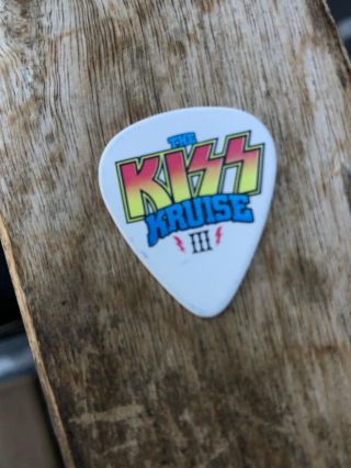 Kiss Kruise Iii 3 Neon Logo Guitar Pick Gene Simmons Signed Autograph Bass Rare