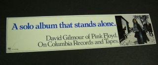 David Gilmour Of Pink Floyd.  Stands Alone Vintage Music Biz Promo Strip Advert