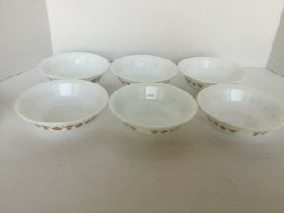 Vintage Set Of 6 Corelle Butterfly Gold Dessert Berry Fruit Bowls Pyrex 5 - 1/2 "