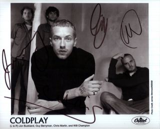 Coldplay Autograph Signed Photo Reprint 8x10 Martin Buckland Berryman Champion