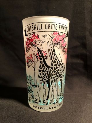 Vintage Hazel Atlas Frosted Catskill Game Farm Glass
