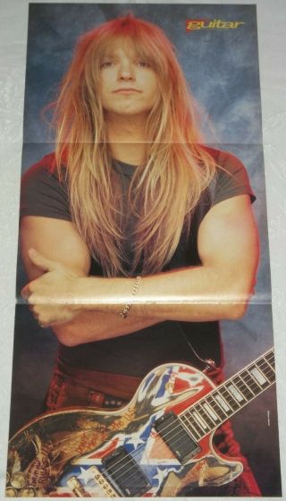 Zakk Wylde With Custom Gibson Les Paul Guitar 3 - Page Centerfold Poster
