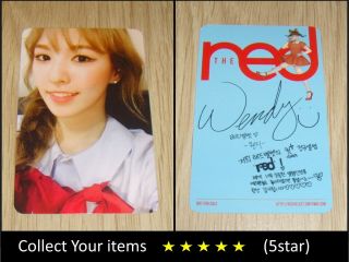 Red Velvet 1st Album The Red Dumb Dumb Wendy Official Photo Card K Pop