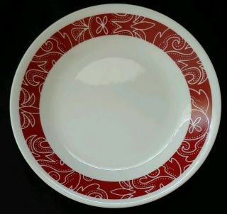 Set Of 4 Corelle Bandhani Bread Plates 6 3/4 " Red Paisley Corning
