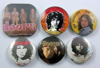 The Doors And Jim Morrison Badges 6 X Vintage The Doors Pin Badges