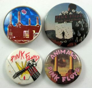 Pink Floyd Badges 4 X Vintage Pink Floyd Pin Badges Animals