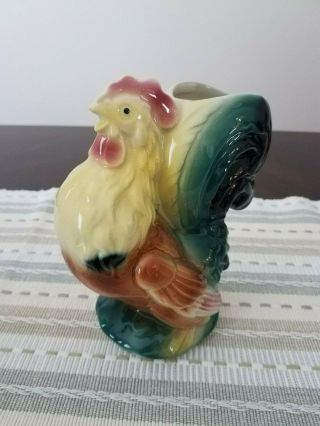 Vintage Royal Copley Rooster Chicken 7 " Tall Vase Planter