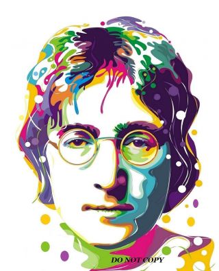 John Lennon A4 Glossy Psychedelic Pop Art Photo Poster 11.  25 " X 8.  25 "