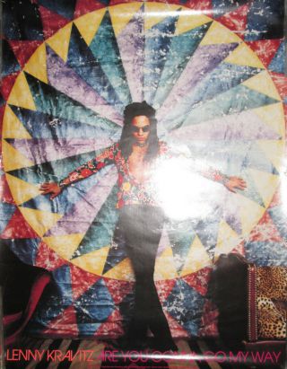 Lenny Kravitz Are You Gonna Go My Way,  Virgin Promotional Poster,  1993,  18x24,  Vg,