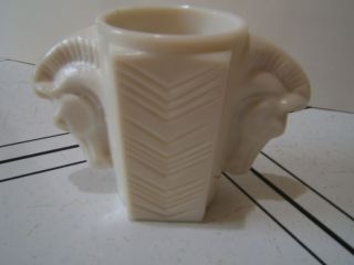 Vintage Evans Art Deco Double Horse Head Vase Shaving Mug Milk Glass