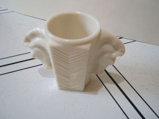Vintage Evans Art Deco Double Horse Head Vase Shaving Mug Milk Glass 2