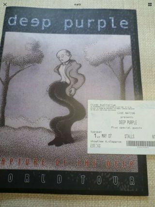 Deep Purple Rapture Of The Deep Ticket & Tour Programme 2007
