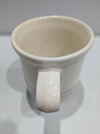 Vintage McCoy Pottery Coffee Tea Cup Mug Cream Pink Blue Stripe 3