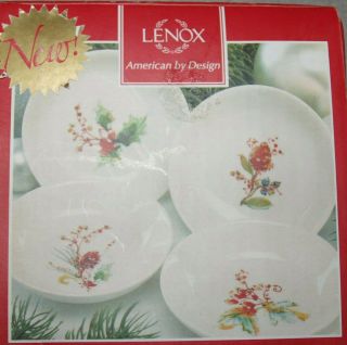 Lenox China - American By Design - Winter Song Dip Bowl 3.  75 " - Set Of 4 - Mib