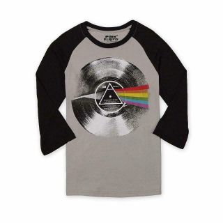 Mens Pink Floyd Dark Side Of The Moon Record Baseball T - Shirt Nwt S,  M,  L,  Xl,  2xl