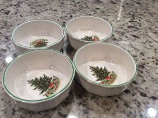 Pfaltzgraff Christmas Heritage Set Of 4 Soup Cereal Bowls Stoneware 5 1/2 Inch