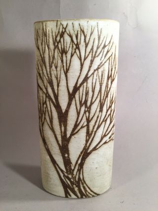 Mid Century Modern Andersen Design Ad Studio Maine Pottery Tree Pattern Vase