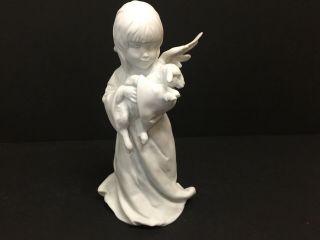 Perfect Kaiser Germany Bisque Angel With Lamb Figure 722 8 "