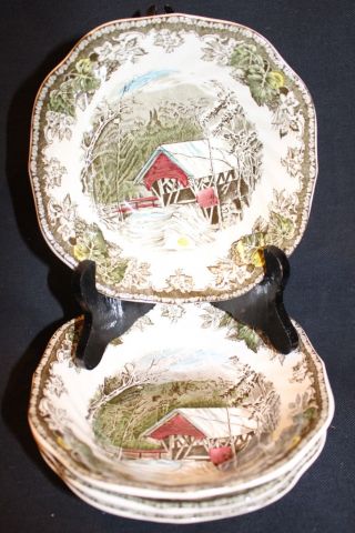 4 Johnson Brothers England Friendly Village Soup Cereal Bowls The Covered Bridge