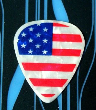 Ted Nugent // 2012 Concert Tour Guitar Pick // White/pearloid American Flag
