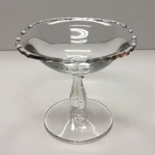 Fostoria Century Comport Square Bowl Compote Crystal Clear Glass 4 3/8 "