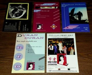 Duran Duran Rio Album Set Of Five 6 " X 4 " Promo Advert Postcards.  Gift Idea 20