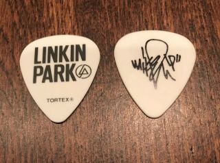Linkin Park Mike Shinoda Signature Guitar Pick 2012 Tour Living Things White 2