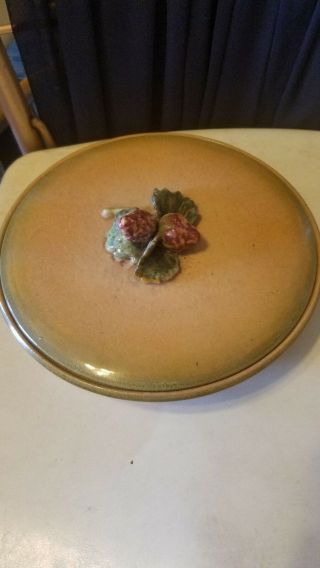 Strawberry & Leaves Hand Crafted Ceramic Bowl With Lid