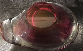 Flygsfors Sweden Glass Coquille Bowl Pink/ Cranberry Sommerso Paul Kedelv 5