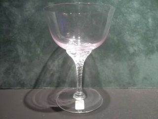 Sasaki Hawthorne Coral Pink Crystal 5.  5 " Champagne/tall Sherbet Twist Stem