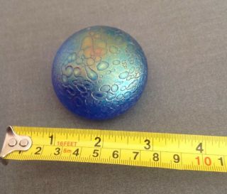 Heron Small Iridescent Blue Glass Pebble Paperweight
