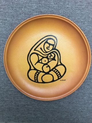 Vtg Blue Mountain Pottery Plate Native Art Series Apakark Canada 10” 1970’s Bmp