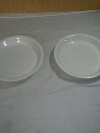 2 Vtg Corning Ware Pie White Plate Dish P - 309