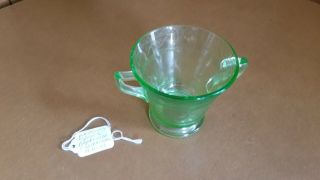 Federal Depression Glass 1930 - 31 Patrician Spoke Emerald Handled Dish