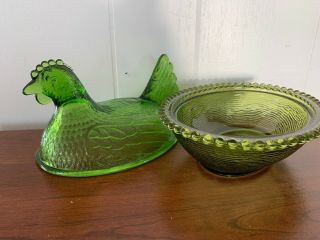 Vintage Indiana Glass Green 7 