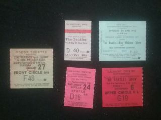 5 ICONIC SMALL BEATLES TICKET STUBS,  LIVERPOOL POP ROCK ' N ROLL HIT 1960 ' S GIFT 5