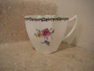 Vintage Hp Shelley Fine China Porcelain Demitasse Cup Queen Anne Shape Flowers