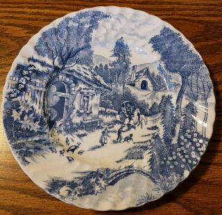 Rossini Country French Japan Vintage Dinner Plate 9” Blue And White