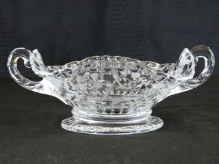 Cambridge Glass ELAINE Elegant Etched Crystal 2 Handle Footed Candy Dish 5
