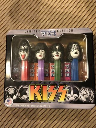 Kiss Pez Limited Edition 4 Pc Set In Collectible Tin Nib 2012 Live Nation
