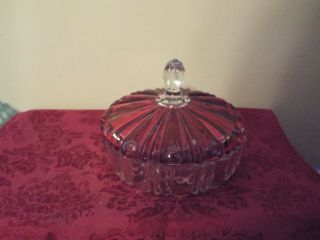 Vintage Anchor Hocking Ruby Red & Clear Glass Candy Dish