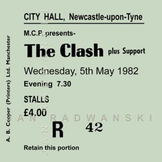 The Clash /joe Strummer Concert Coasters May 1982 Ticket Coaster