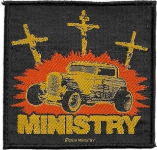 Official Merch Woven Sew - On Patch Metal Rock Ministry Jesus Built My Hotrod