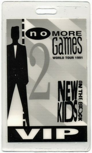 Kids On The Block Authentic 1991 Laminated Backstage Pass No More Games Tour