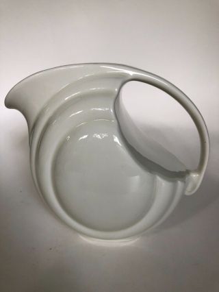 Vintage Round White Hall China Co Ceramic Pitcher 1338 2