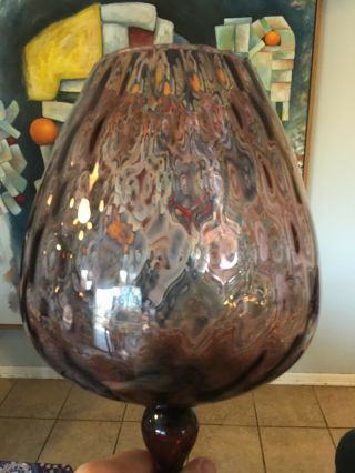 Amethyst Purple Murano Brandy Snifter Empoli Italian Glass Optic Vase 1960 ' s 2