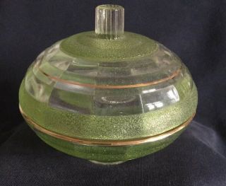 Vintage Lidded Glass Bowl Spider Web Design By Robert Goodden For Chance Bros