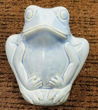 Mccoy Blue Frog Wall Pocket Hanging Planter Vintage